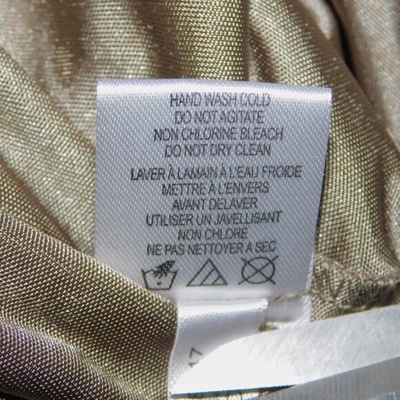 Calvin Klein Womens 14 Liquid Gold Knit overlay Skirt above the knee - Picture 5 of 12